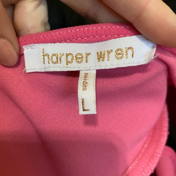 Harper Wren Lohan Dress Pink Ruffle Dress Size Large NEW with Tags - Picture 9 of 12